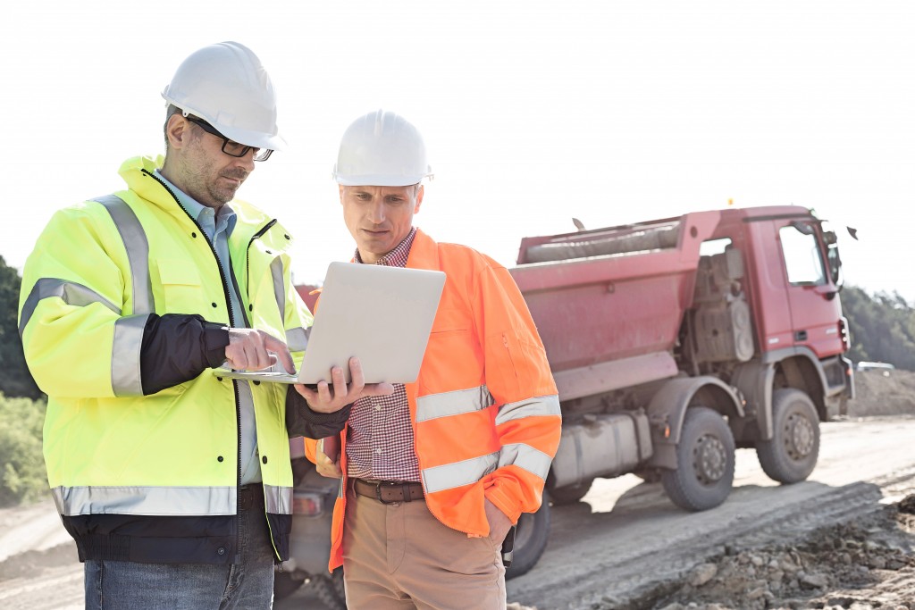 Workers on construction site