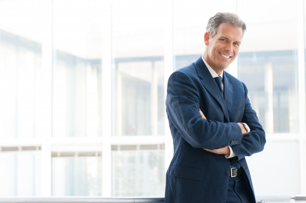 Businessman smiling