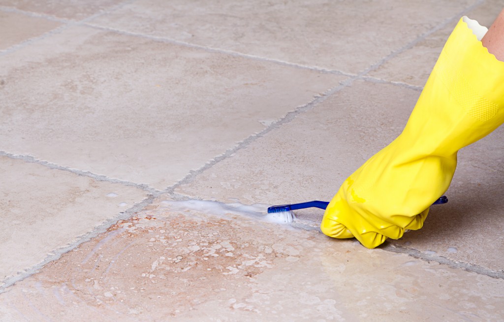 cleaning tile grout