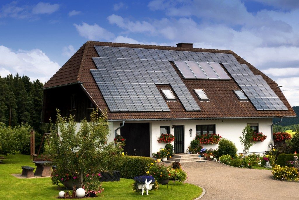 Solar panels house