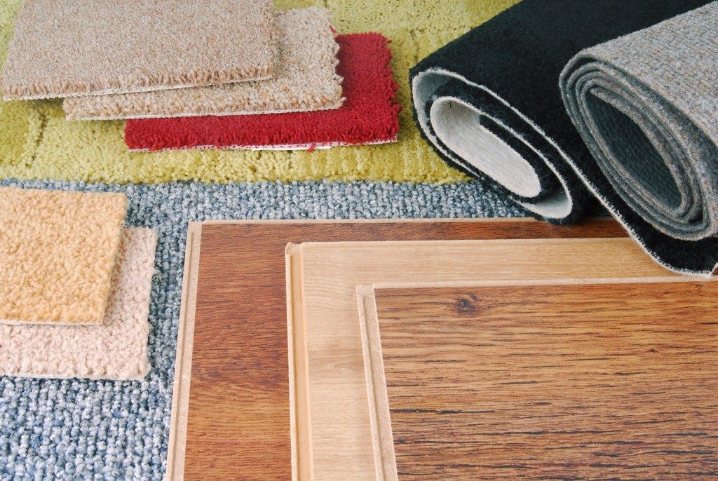 carpets in different colors and types