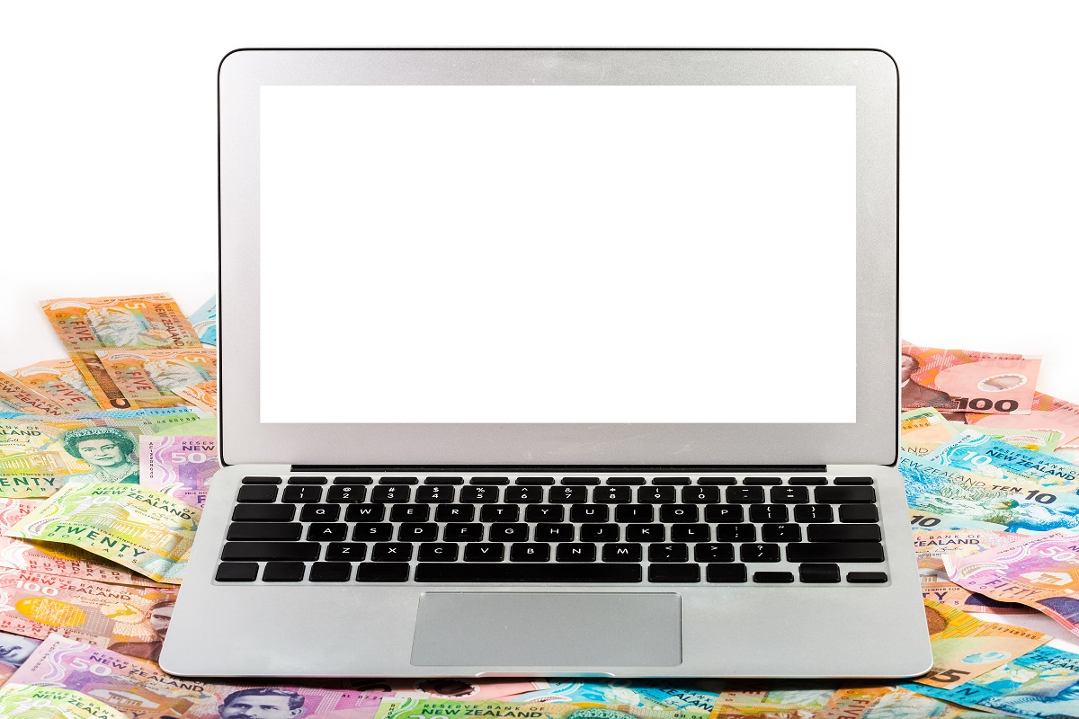 Money and a laptop