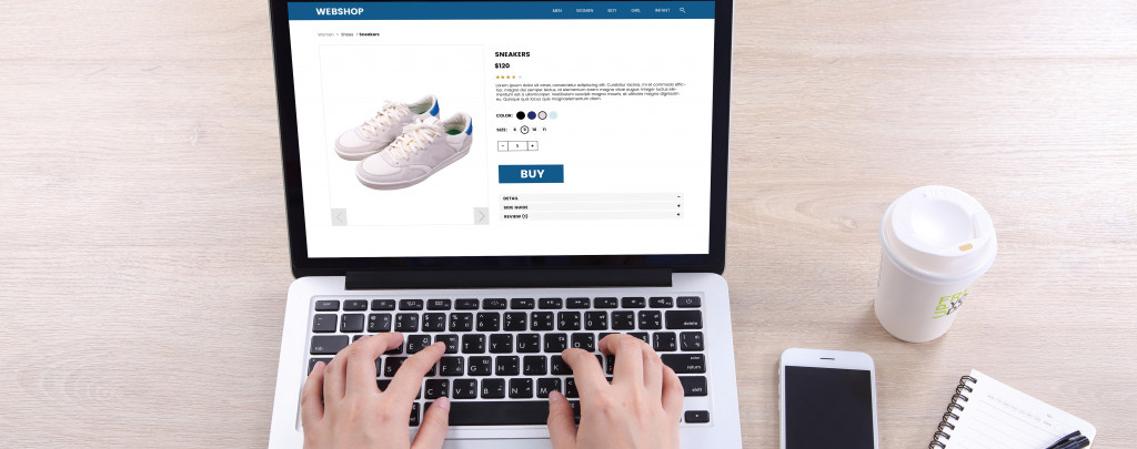 person buying shoes online