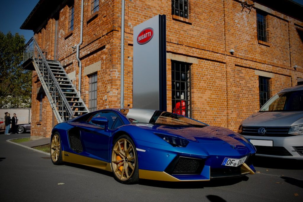 Blue Lamborghini car
